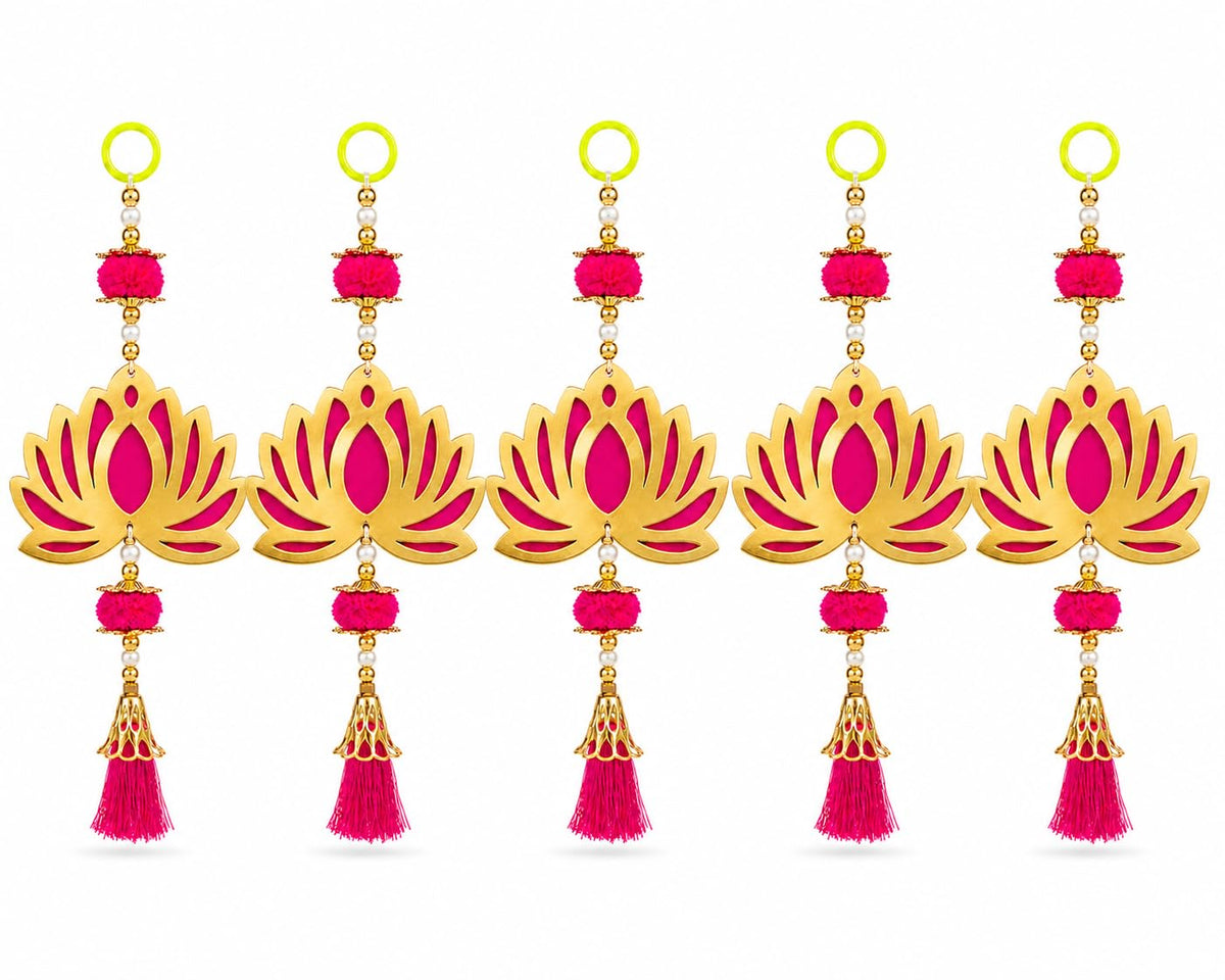 Jeevan Handicraft Pink Pom Pom Lotus Hanging