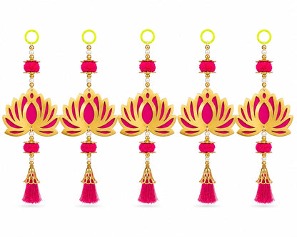 Jeevan Handicraft Pink Pom Pom Lotus Hanging