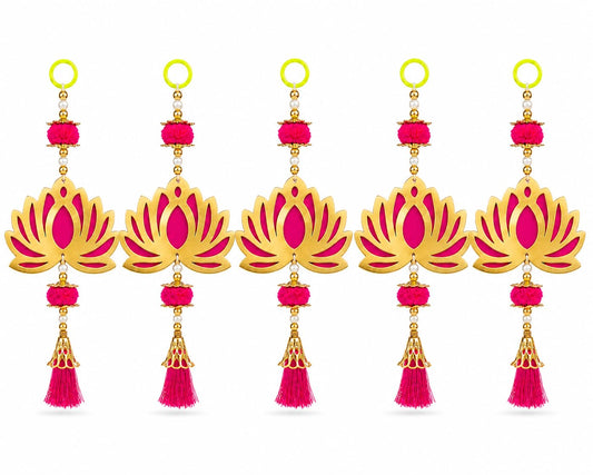Jeevan Handicraft Pink Pom Pom Lotus Hanging