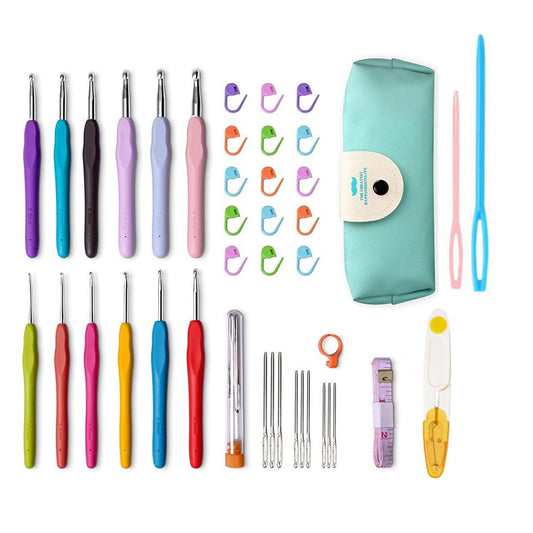 12 Pcs Multicolor Aluminium Crochet Hook Set - image 2