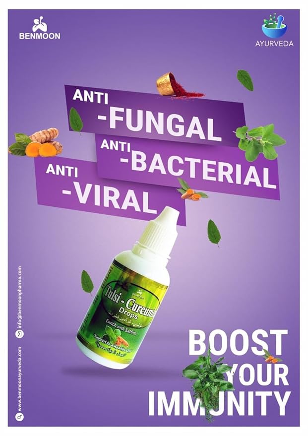 Benmoon Ayurveda Tulsi- Curcumin Drops