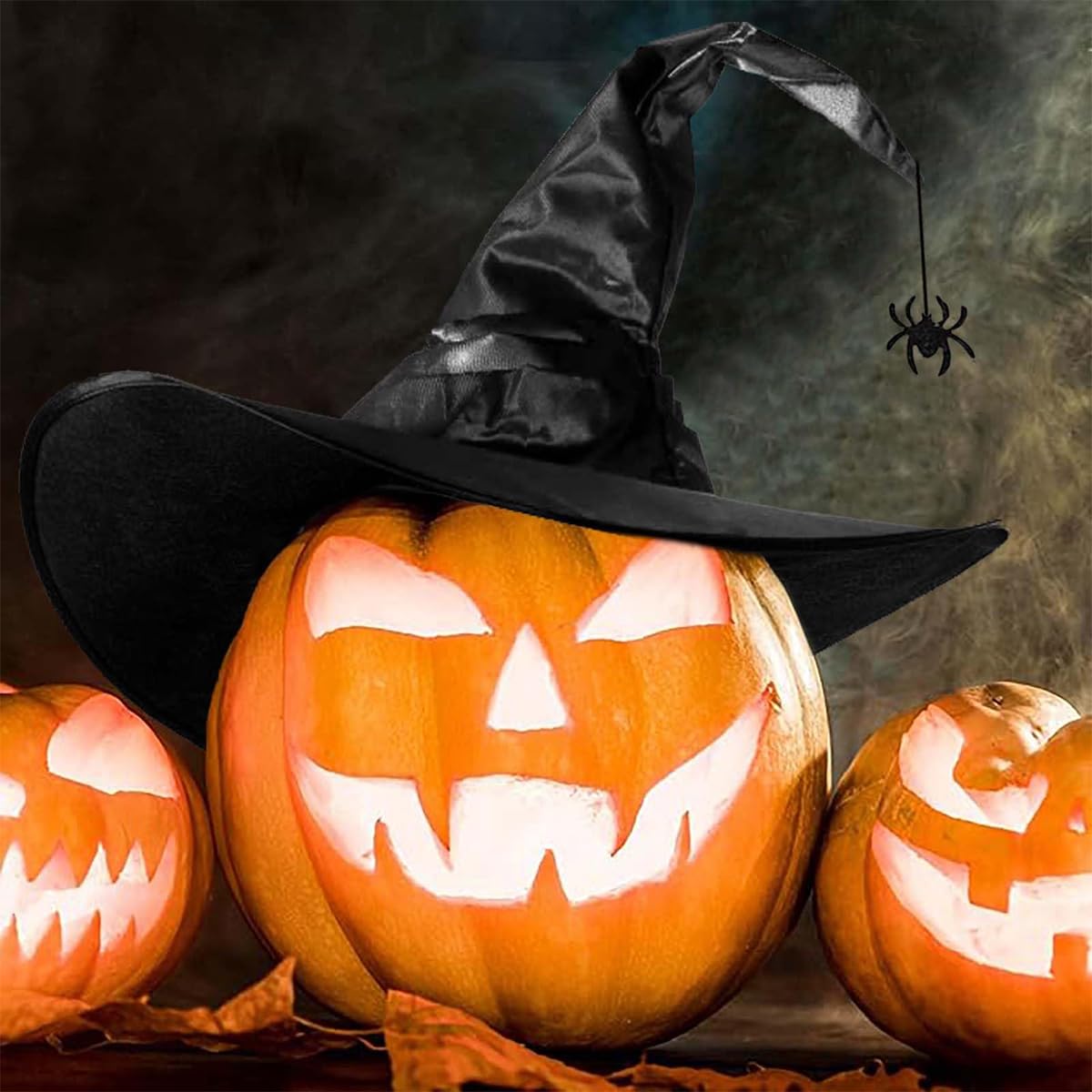 PATPAT Witch Hat with Spider Charm Choker Set Halloween Accessories