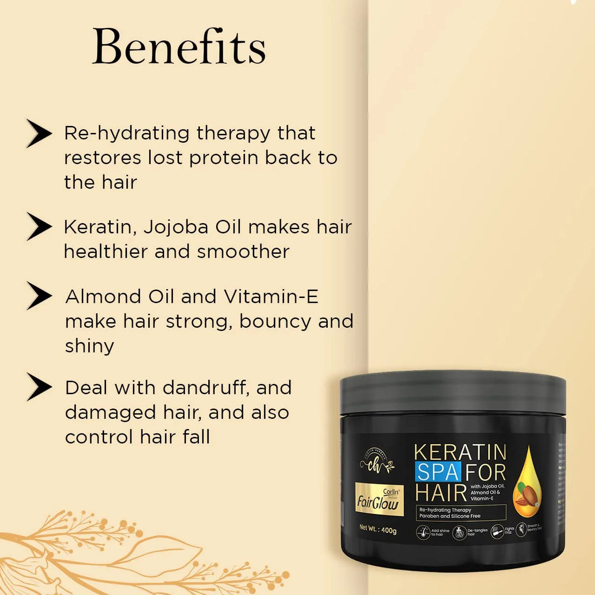 Corlin FairGlow Keratin Hair Spa Cream