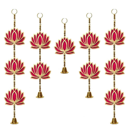 Jeevan Handicraft Golden Lotus Hanging Set 20 Inch