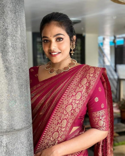 Vasthrlay Kanjivaram Classic Saree with decorative wedding design