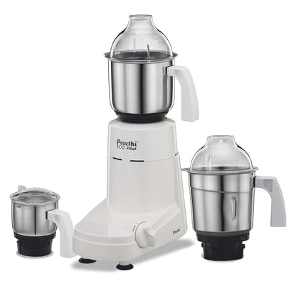 Preethi Eco Plus MG-138 550 Watt Mixer Grinder With 3 Jars (0.4L, 1L & 1.5L), White