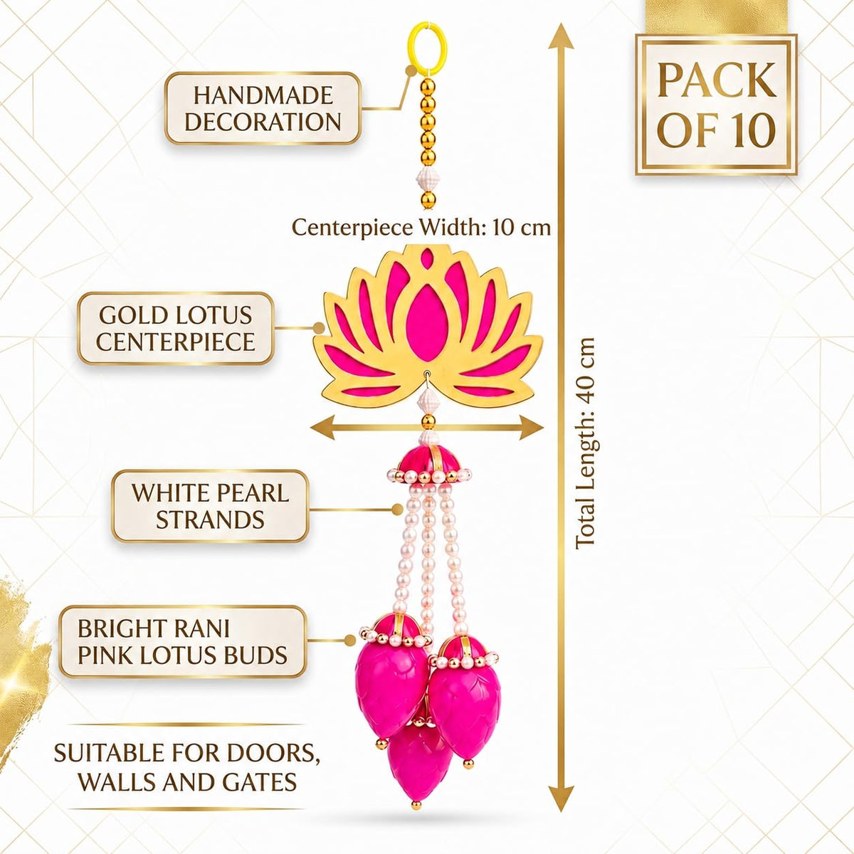 Jeevan Handicraft Pearl Bead Lotus Hanging