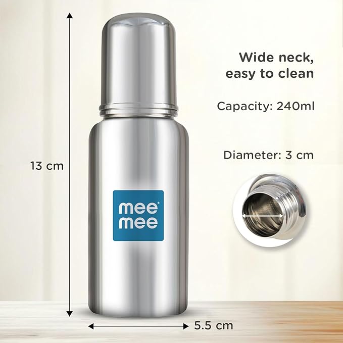 Mee Mee Baby Steel Feeding Bottle - PUSHMYCART