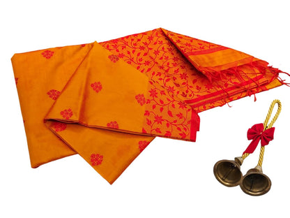 Vasthrlay Classic Tussar Floral Saree for festive ethnic occasions