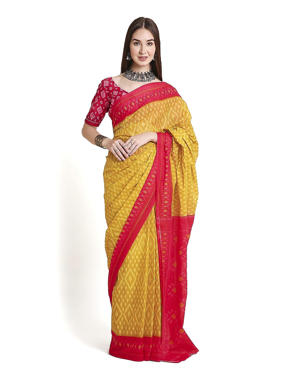 Vasthrlay Blue Cotton Printed Saree for festive ethnic occasions