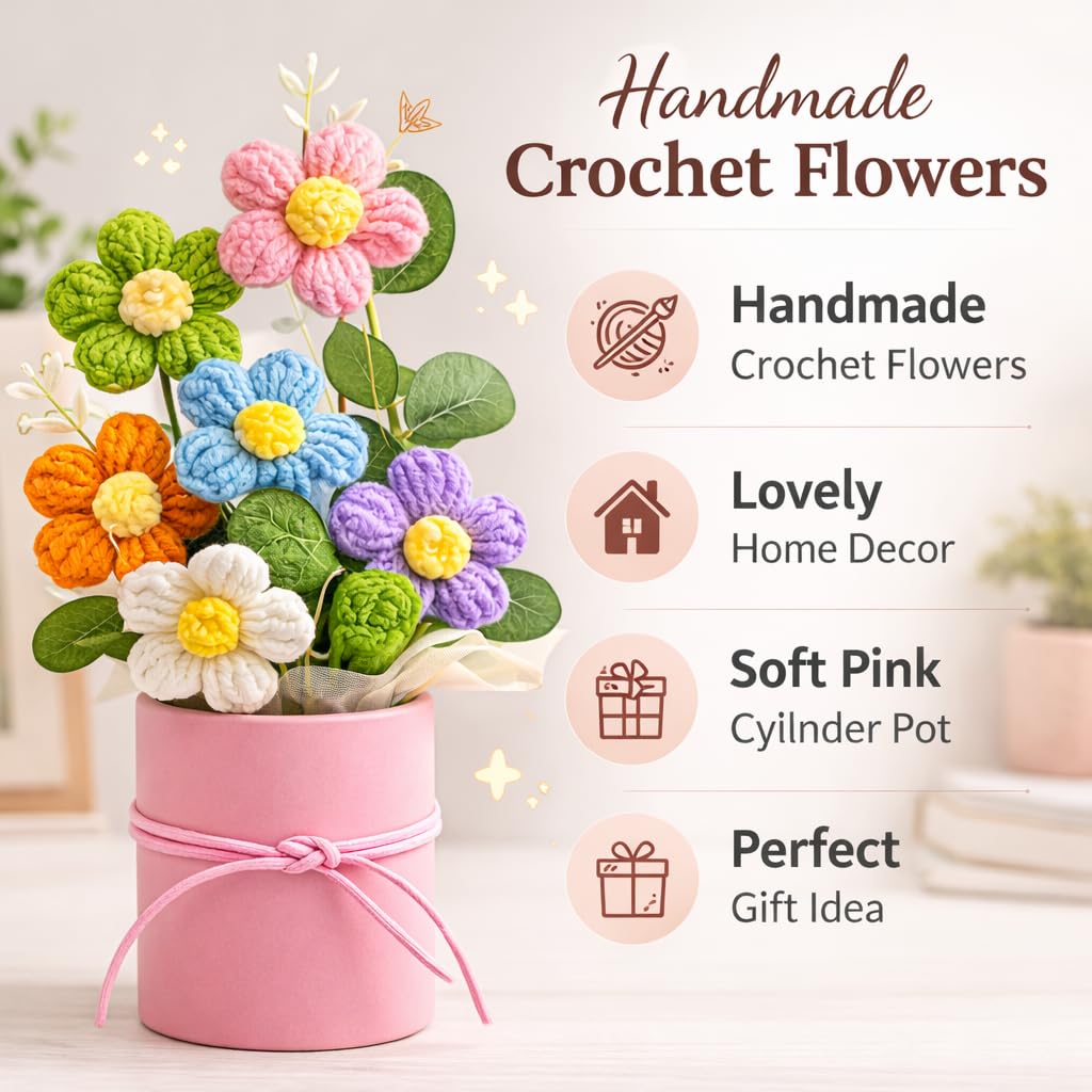 Artificial Crochet Flower Bouquet - image 3