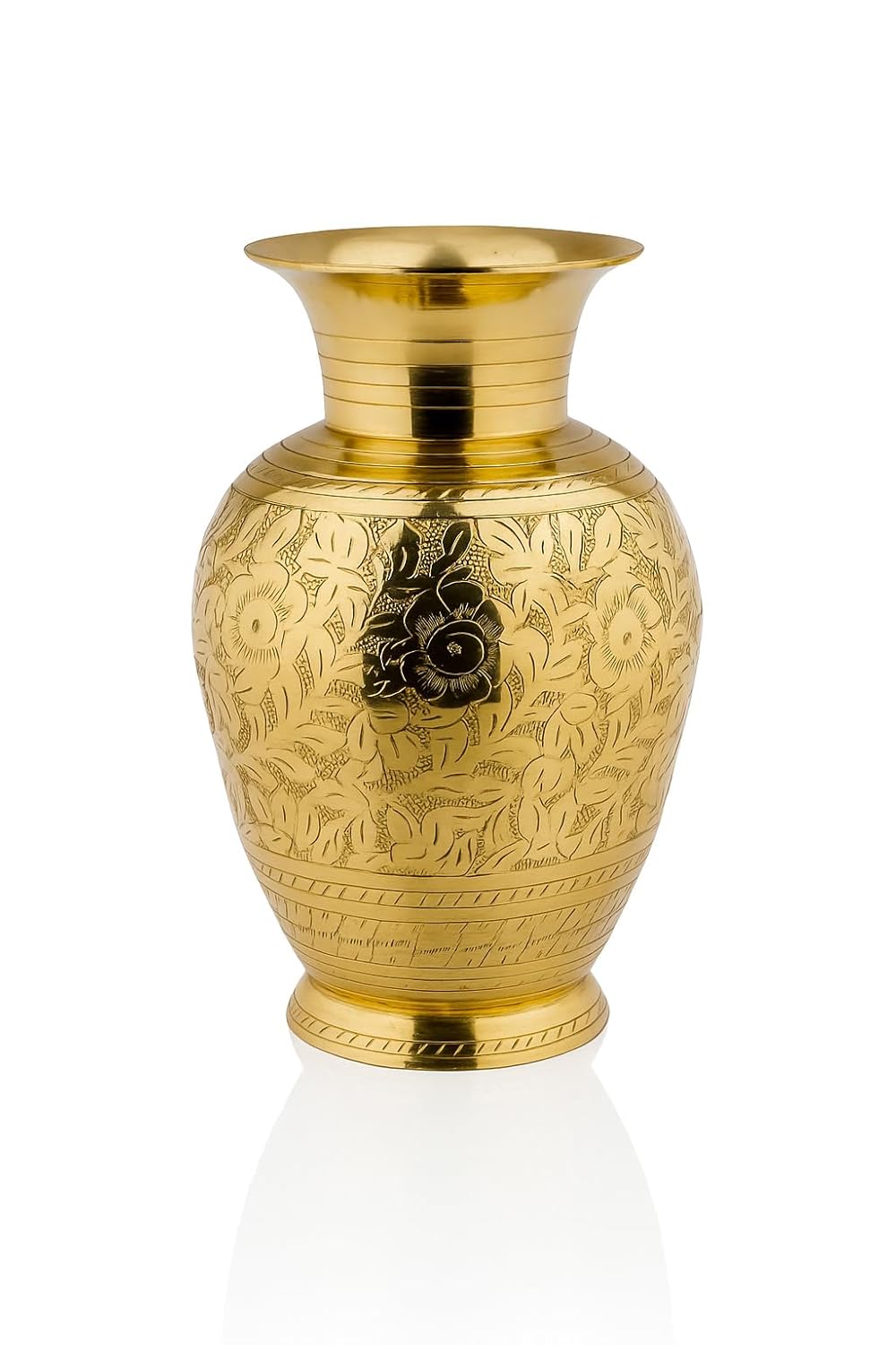 Brass Flower Vase for Home Decor 9 Inch