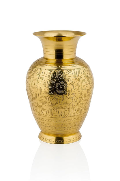 Brass Flower Vase for Home Decor 9 Inch