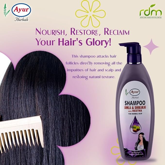 Ayur Shampoo Amla Shikakai Reetha - 500ml