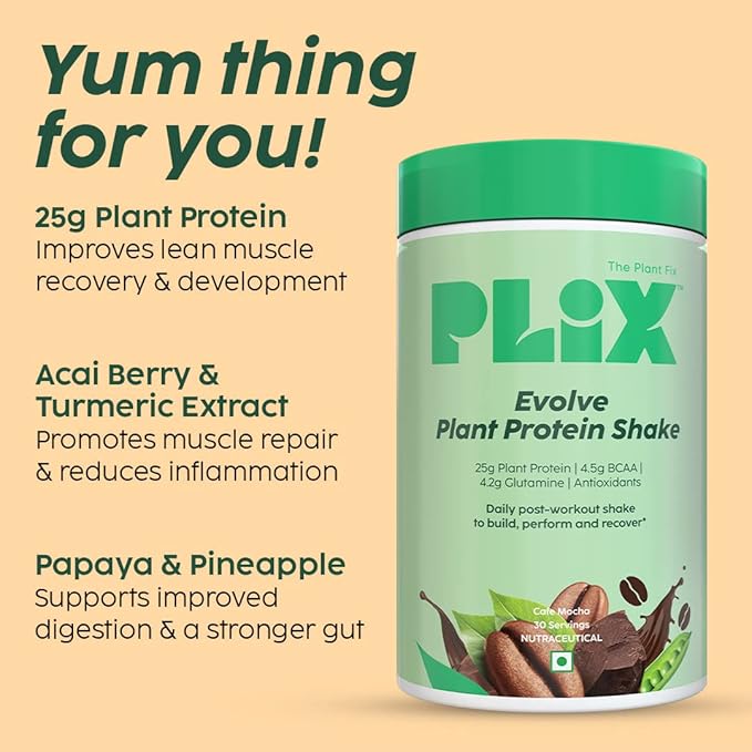 Plix Evolve Performance Plant Protein PowderCafe Mocha - PUSHMYCART
