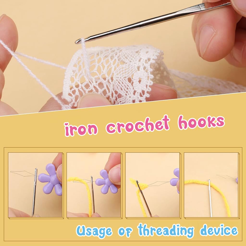 109-Piece Crochet Hook Set with Case, Ergonomic Needles Kit - image 3