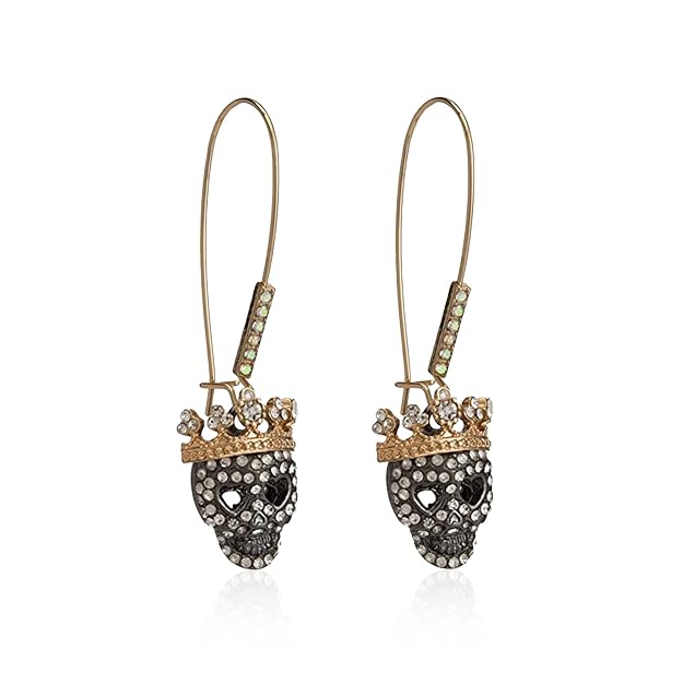 Skull Dangle Earrings Halloween Women