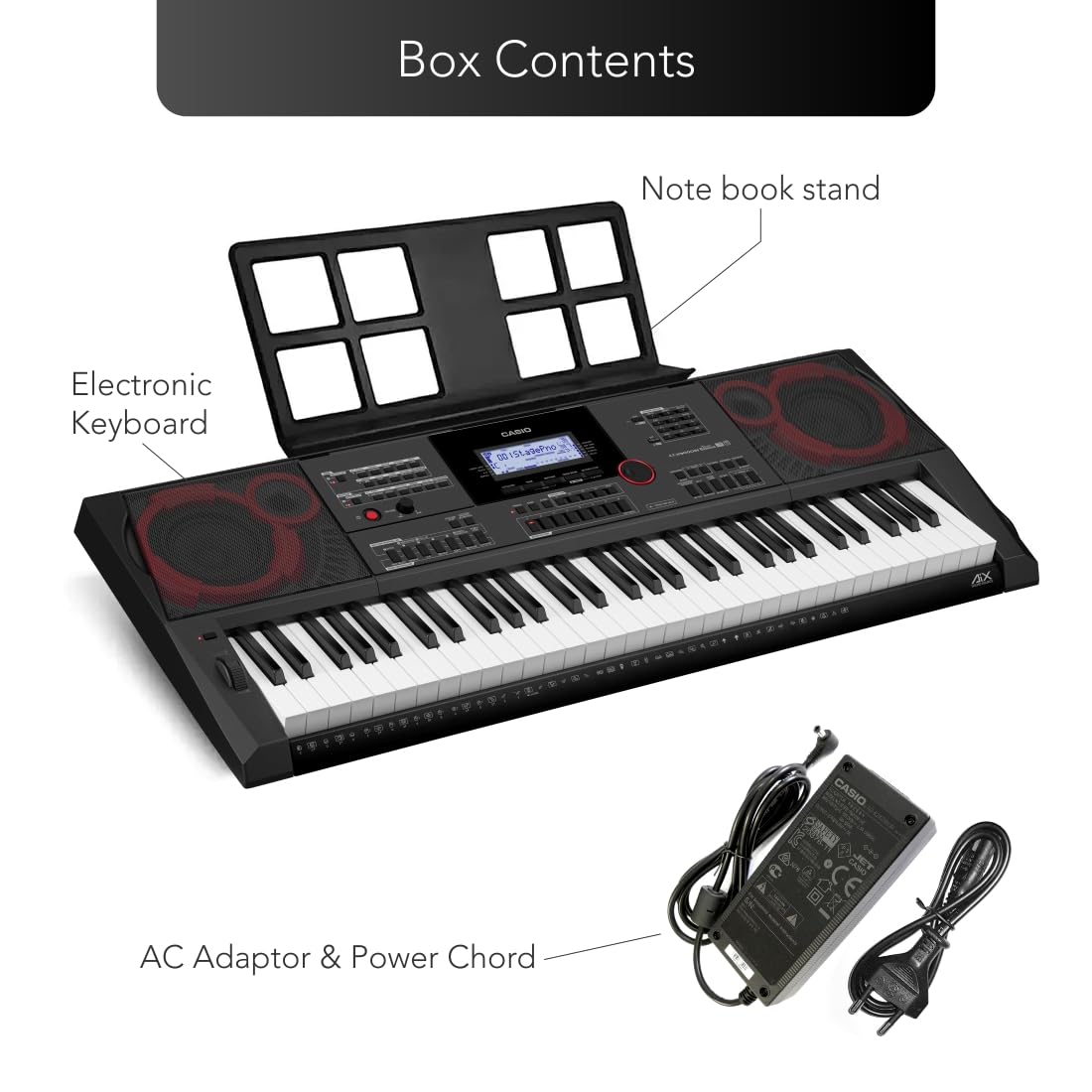 Casio CT-X9000IN 61 Key Portable Keyboard Black