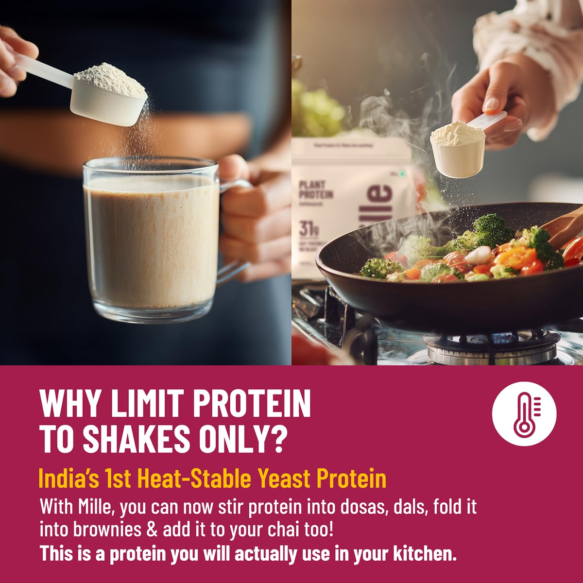 Mille Fermented Yeast Protein Powder | Plant-Based Nutrition (500g)