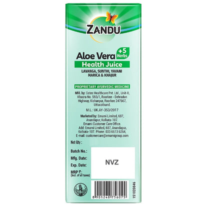 zandu aloe vera and 5 herbs health juice