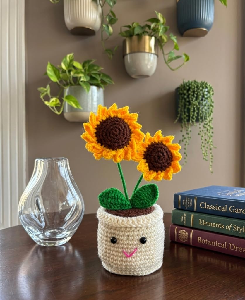 Crochet Sunflower Pot - image 4