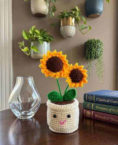 Crochet Sunflower Pot - image 4