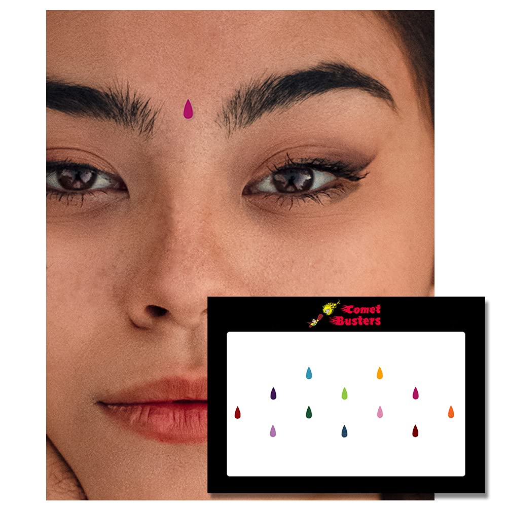 Comet Busters Tear Drop Shaped Velvet Multicolor Bindi