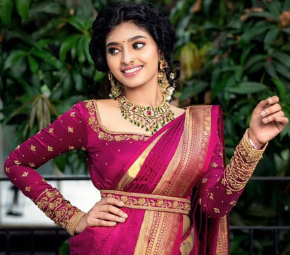 Vasthrlay Banarasi Classic Saree with decorative traditional design
