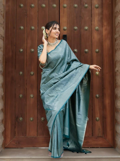 Vasthrlay Kanjivaram Classic Saree with decorative traditional design