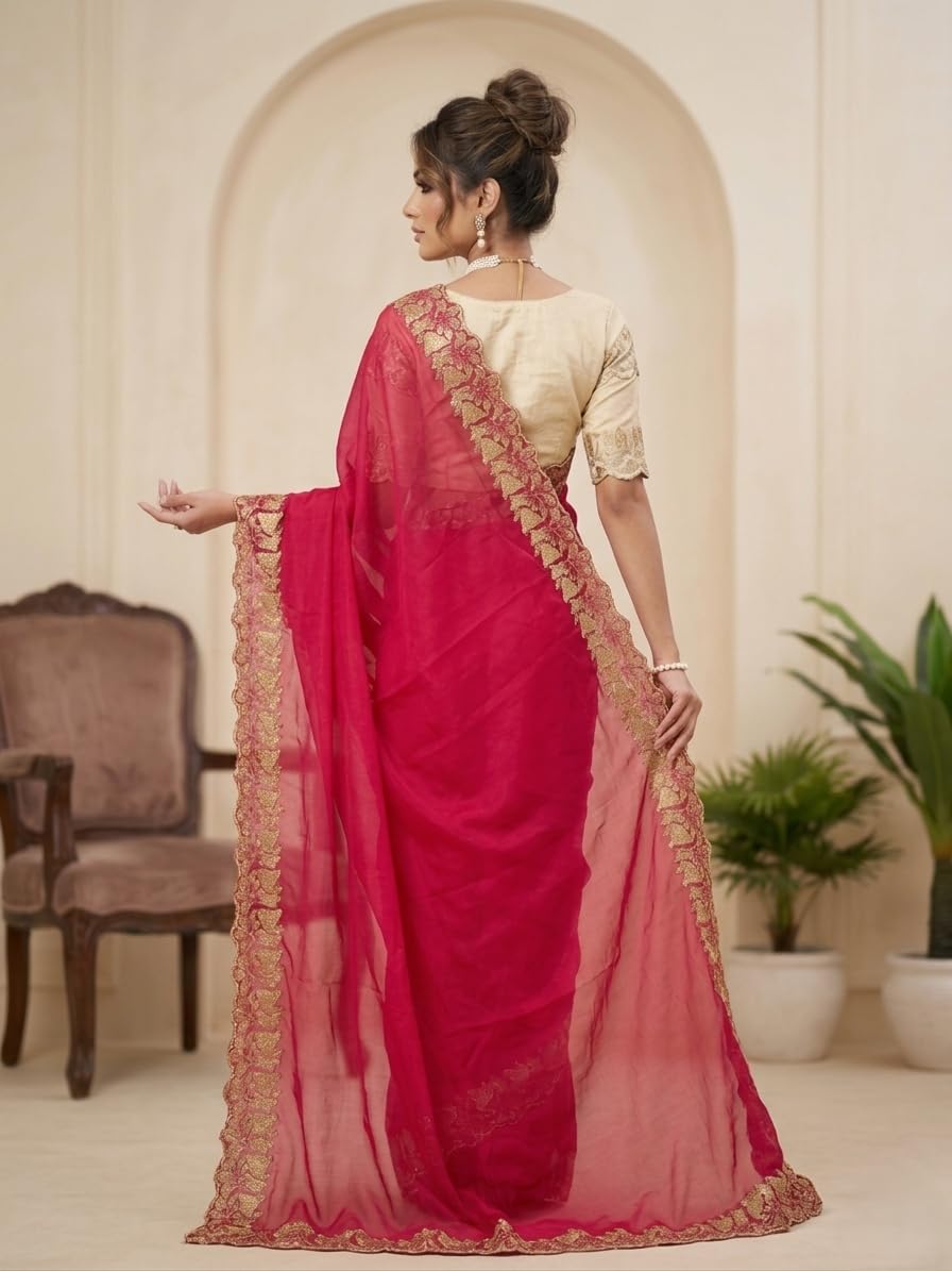 Vasthrlay Classic Embroidery Saree with elegant georgette styling