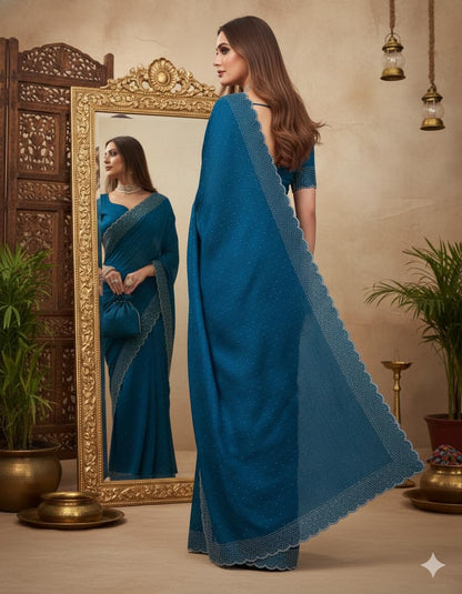 Vasthrlay Traditional Saree in Classic with refined chiffon ethnic appeal