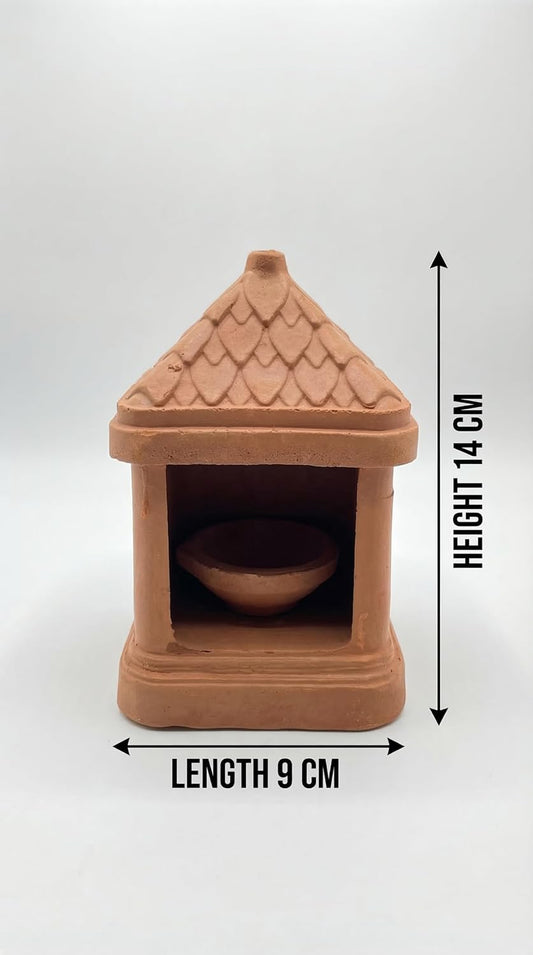 STARWOVEN Handcrafted Terracotta Akhand Narkel Diya for Pooja