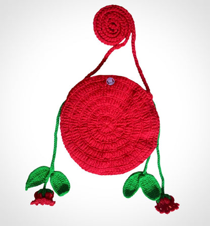 Handmade Crochet Rose Flower Sling Bag - image 2