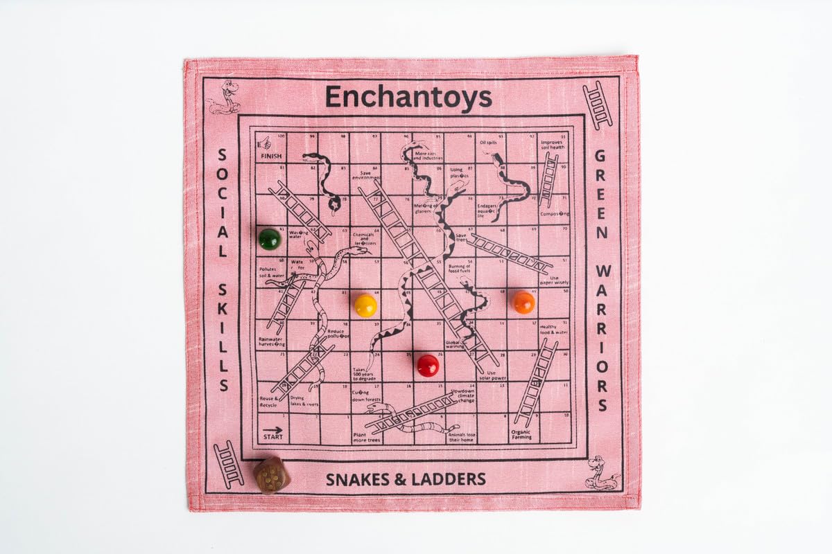 Snakes and ladders Cotton Fabric Board Game