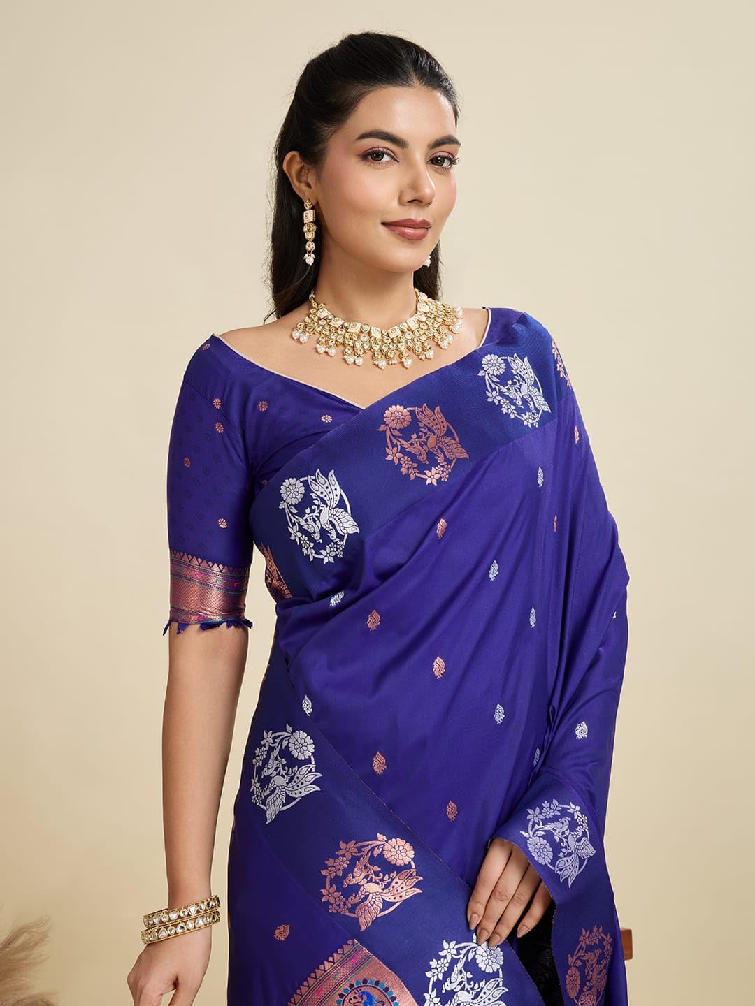 Vasthrlay Banarasi Classic Saree with decorative Traditional design