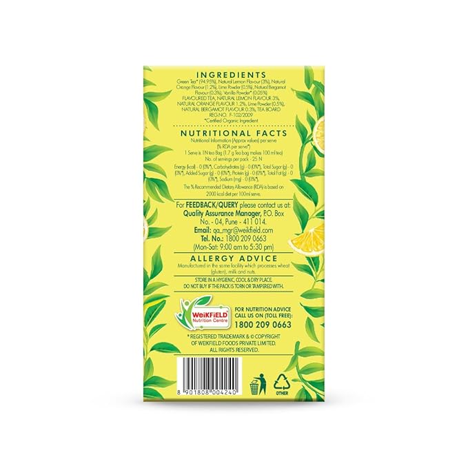 Wakefield's Organic Green Sunny Lemon Tea Bags