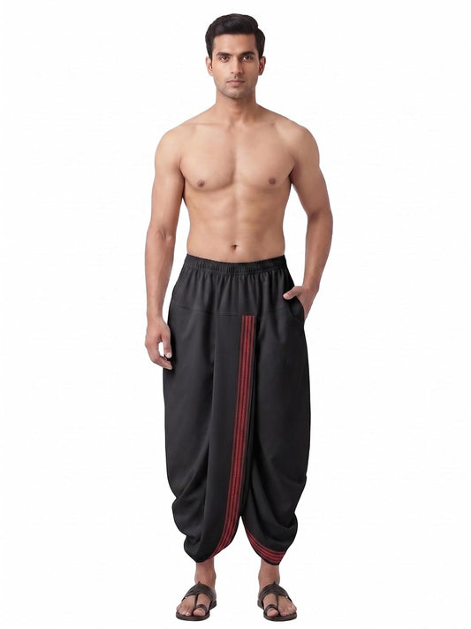 PURE PRAYER Black Readymade Dhoti Pant Ayyappa Vratham Collection