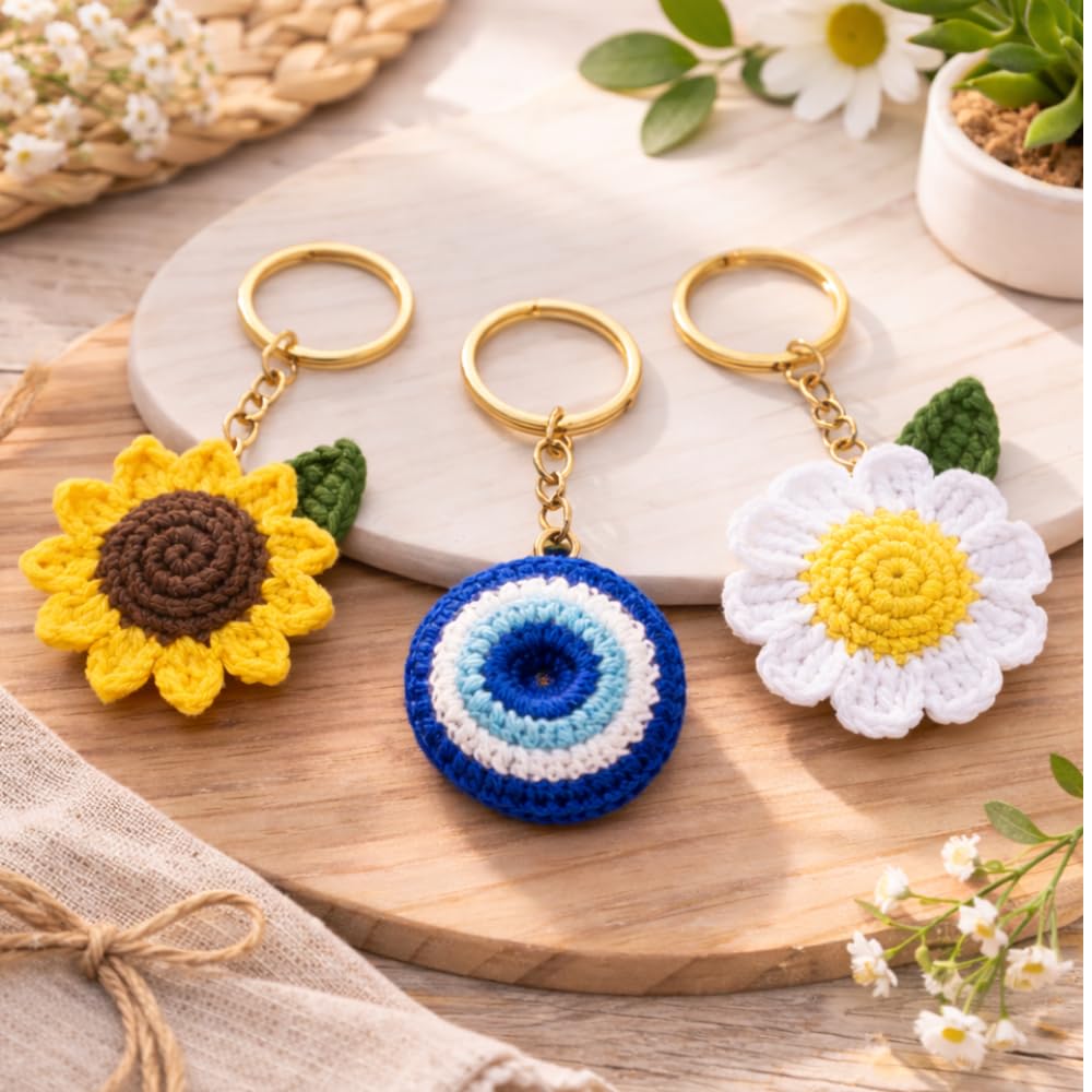 Handmade Crochet Keychain Set (80 g) - image 1