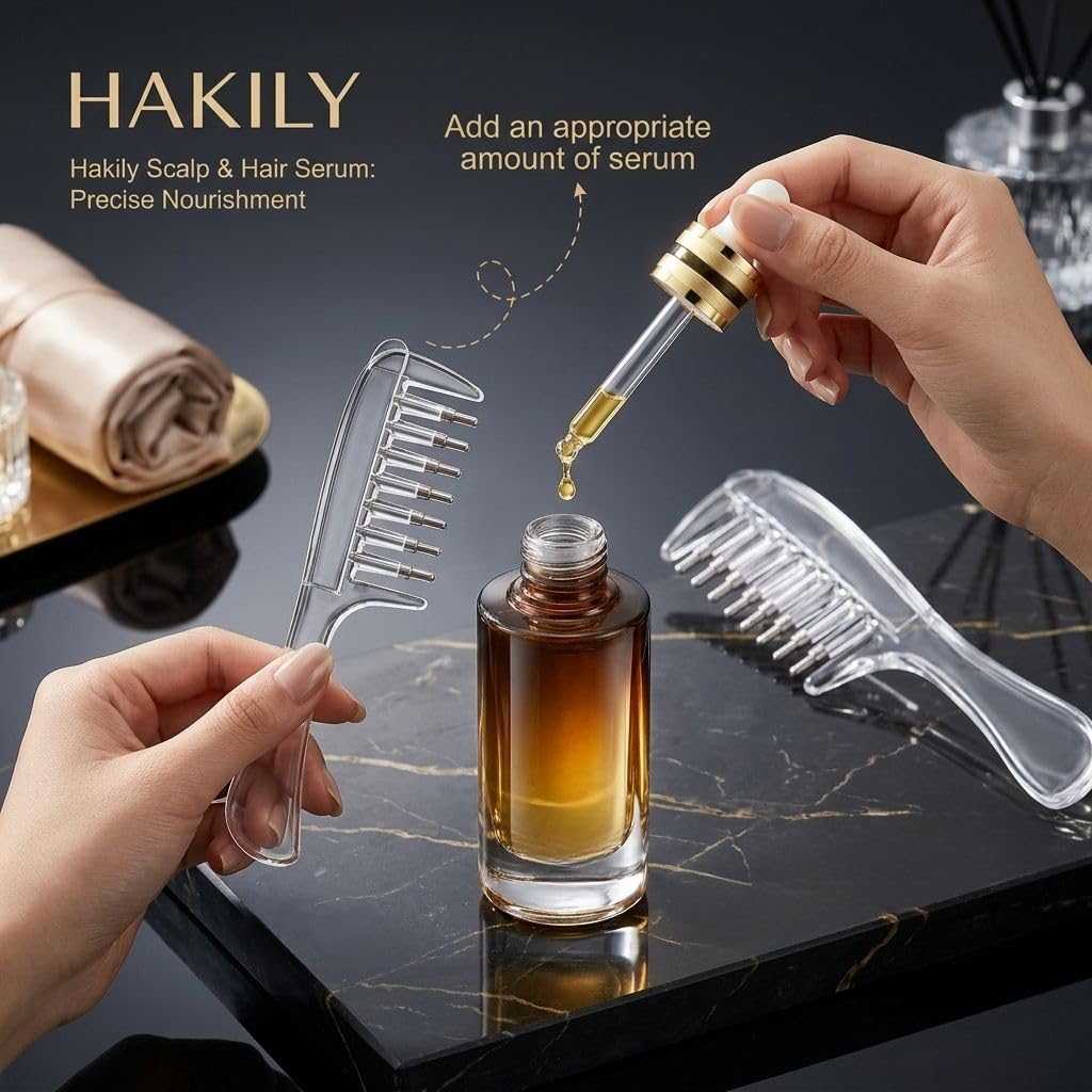 Hakily Hair Oil Applicator Comb with Storage Stand