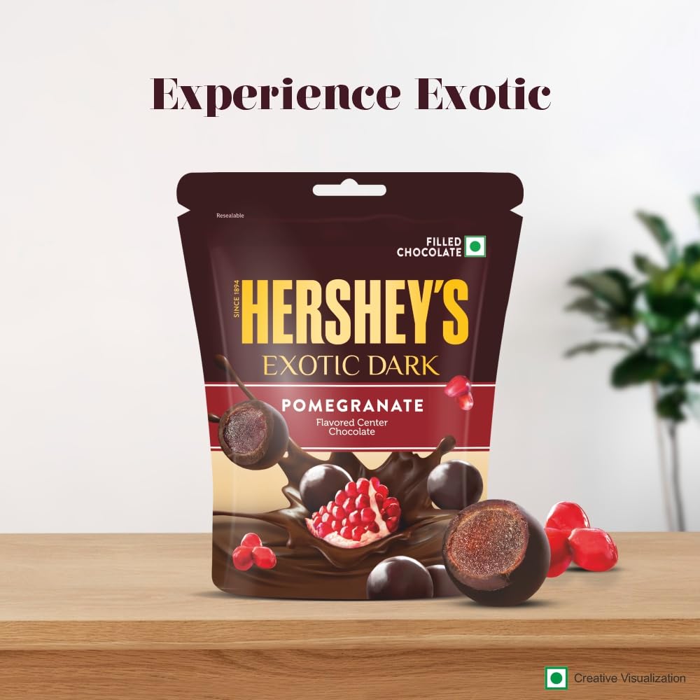 HERSHEY'S Exotic Dark Pomegranate resealable pouch
