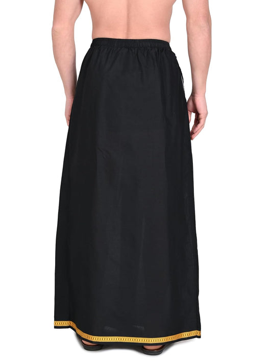 GOWRI TEX Black Elastic Dhoti with Pocket Ayyappa Vratham Collection