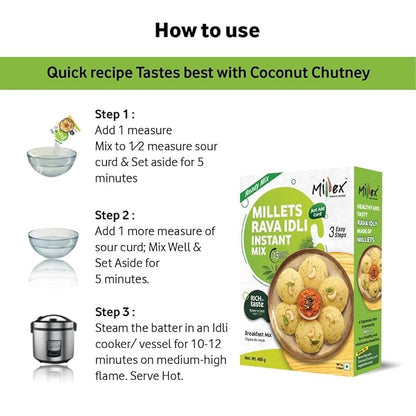 Millex Multi Millets Upma Mix & Millex Millets Rava Idli Instant Mix - PUSHMYCART