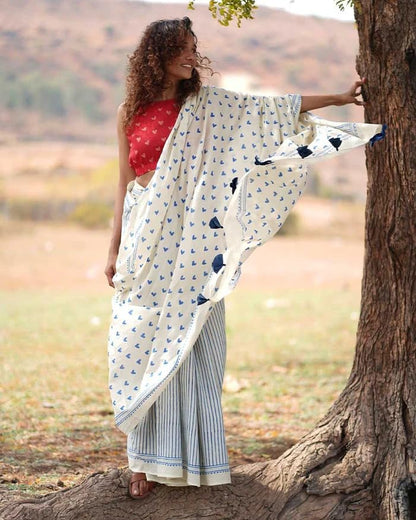Vasthrlay Cotton Classic Saree with decorative Traditional design