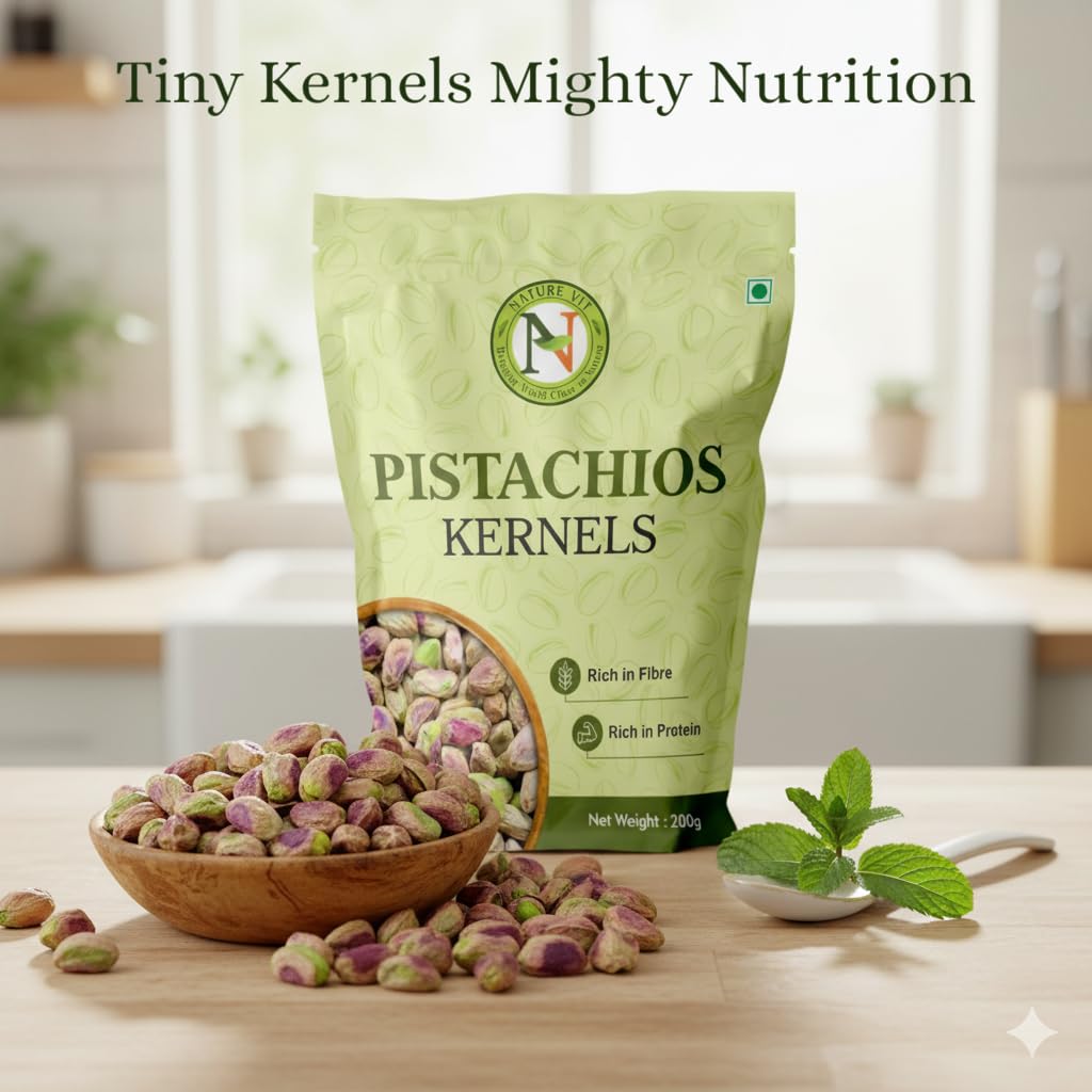 NatureVit Pistachios Kernels without Shell | High Protein & Fiber Snack