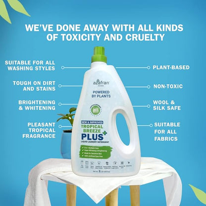 Azafran Plant Based 8-in-1 Tropical Breeze Liquid Laundry Detergent