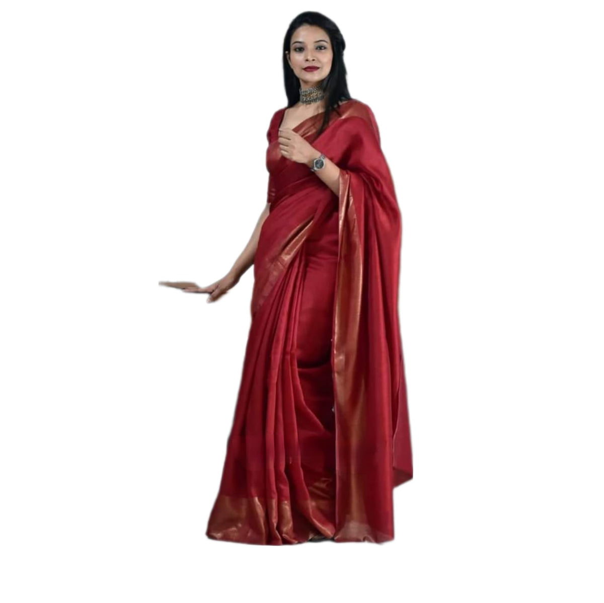 Vasthrlay Classic Handwoven Border Saree for festive ethnic occasions