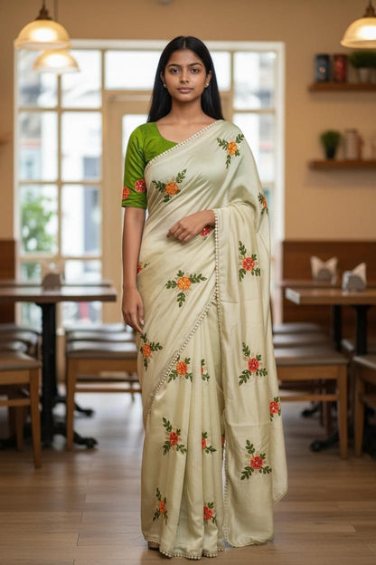 Vasthrlay Embroidery Saree in Black with refined ethnic appeal