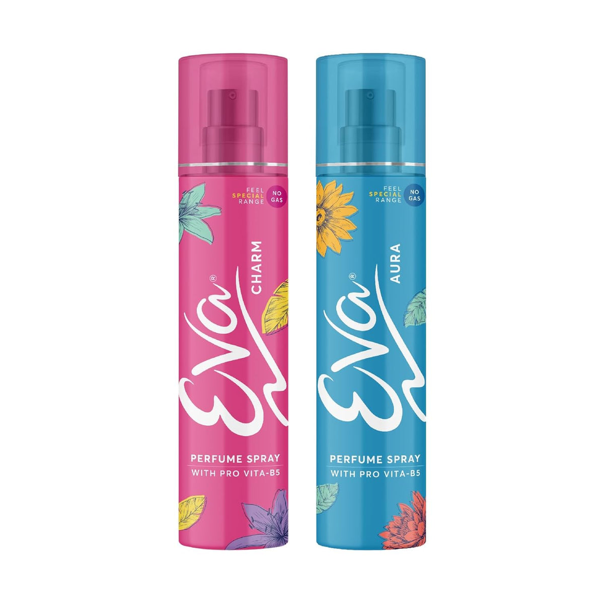EVA Aura and Charm No Gas Perfume Spray Long Lasting Perfume Body spray Floral Combo front pack shot buy online