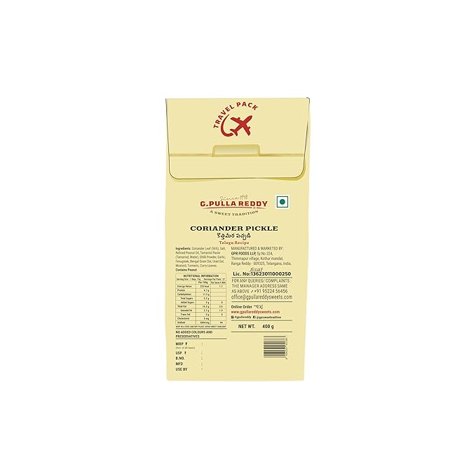 Pulla reddy Coriander Pickle - PUSHMYCART