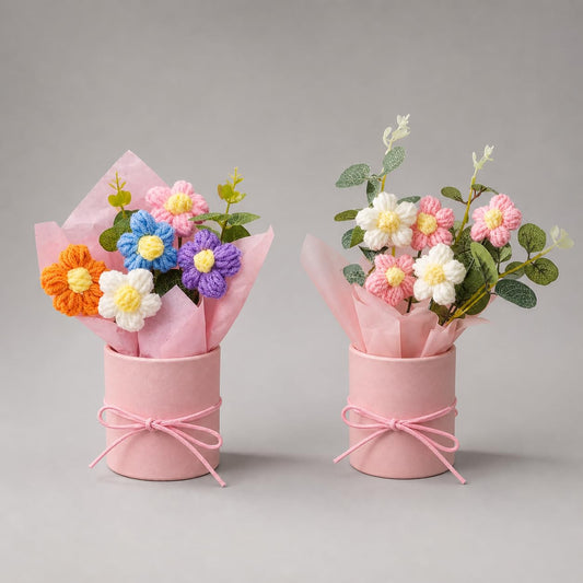 Handmade Crochet Flower Bouquet Set of 2 (Multicolor Combo) - image 2